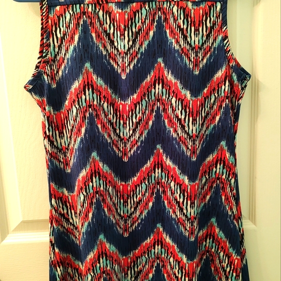 New Directions Sleeveless Dress Red/White/Blue Size Petite Small - Picture 5 of 6
